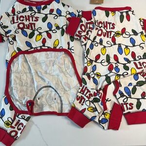 Festive Lights Out Dog Pajama Set